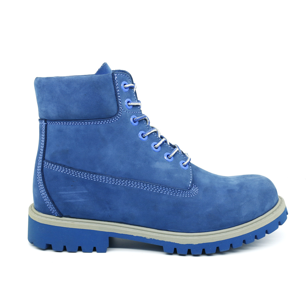 LS-17 Blue Nu Buck Lace up Slip Resistant Leisure Work Fashion Non-Safety Boot