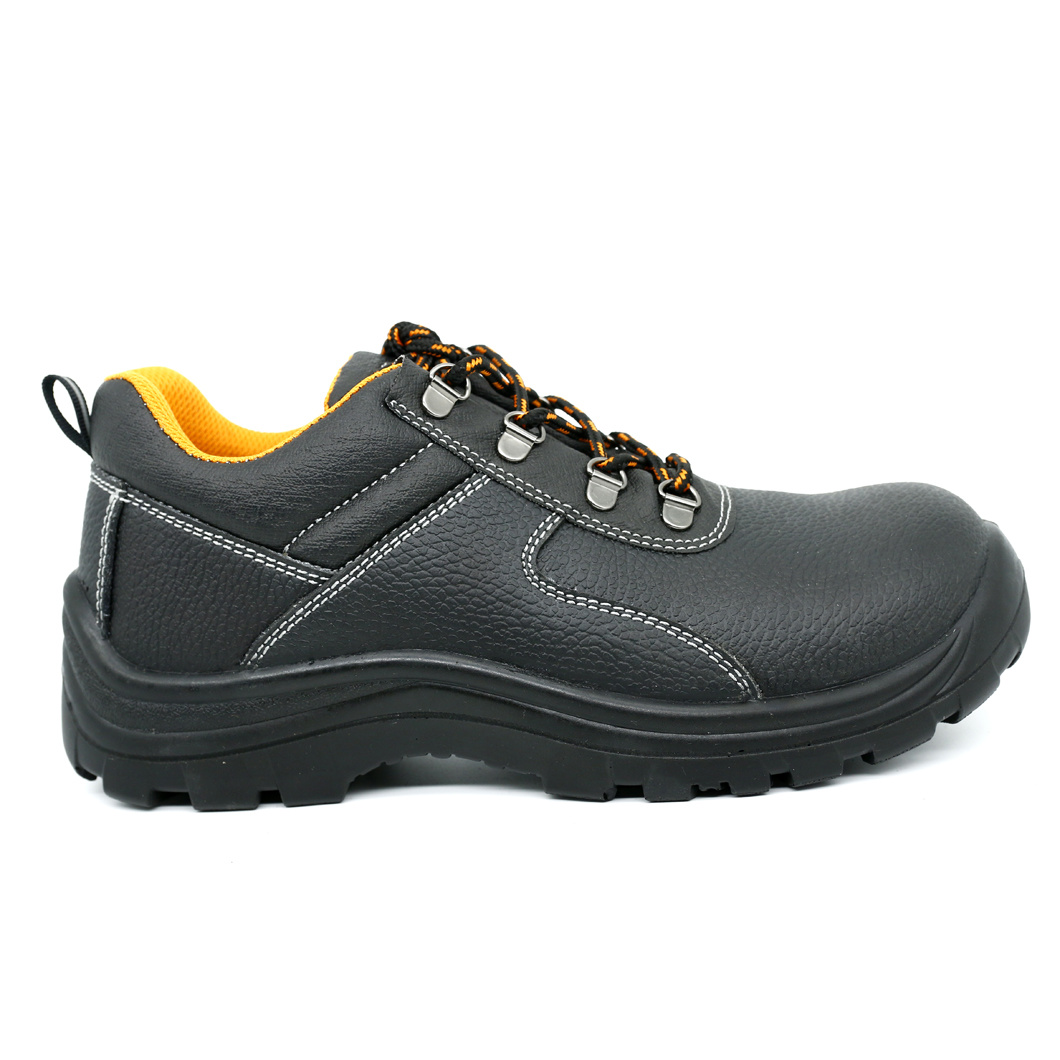 LS-23 Black Action Leather Steel Toe Emboss Safety Shoes Boots