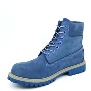 LS-17 Blue Nu Buck Lace up Slip Resistant Leisure Work Fashion Non-Safety Boot