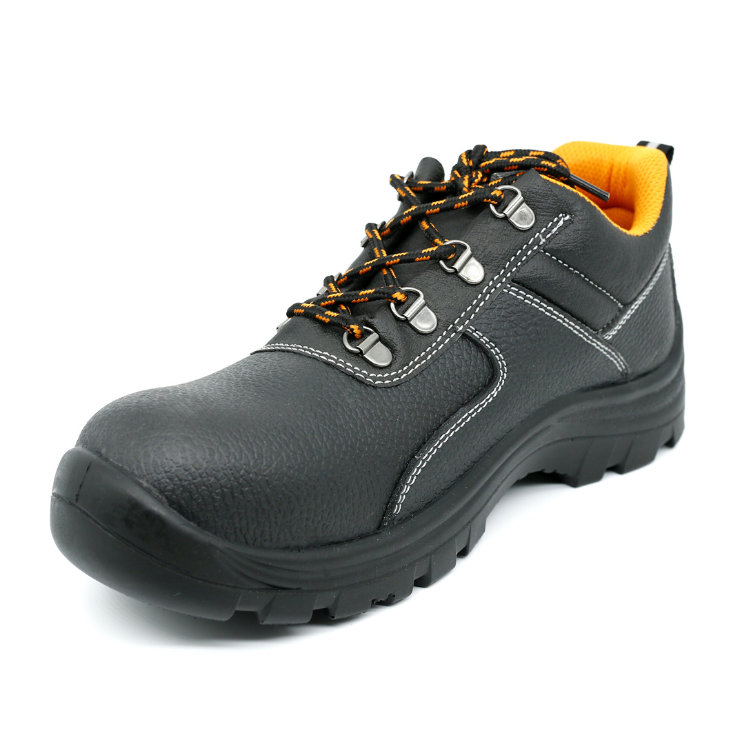 LS-23 Black Action Leather Steel Toe Emboss Safety Shoes Boots